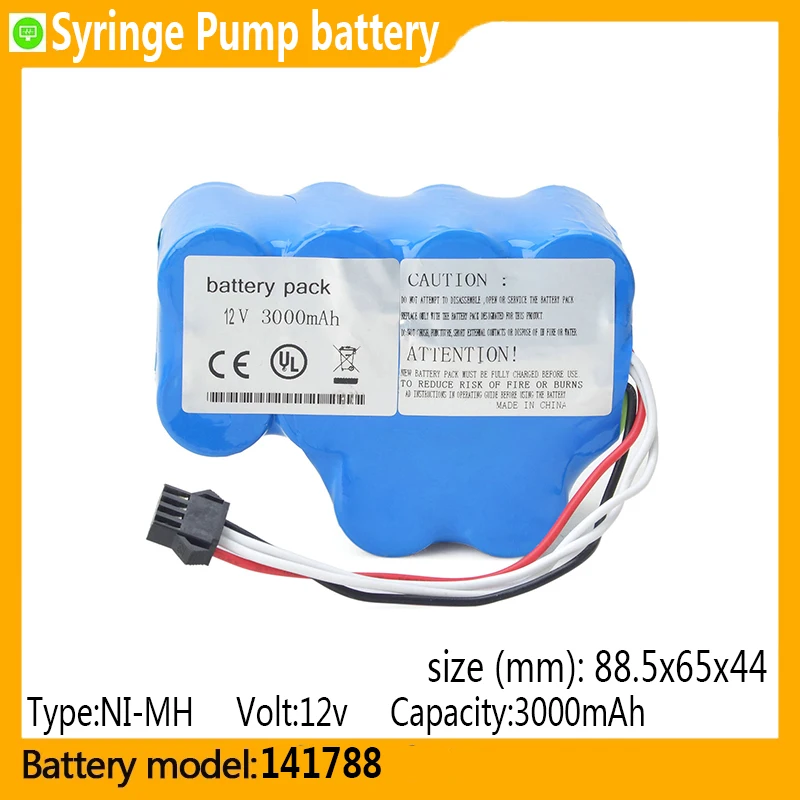 

141788 capacity 3000mAh 12v NI-MH battery, suitable for N1218WC3,MNC7100P,N1218WC3, Syringe Pump