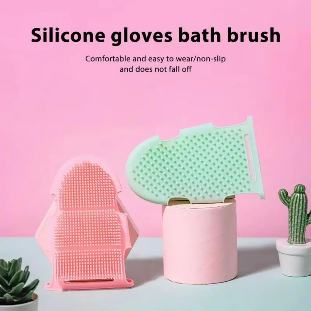 Super-lathering Silicone Massage Bath Towel Deep-cleaning Soft Body Scrubber Glove Comfortable Grip Non-slip Silicone Loofah Men