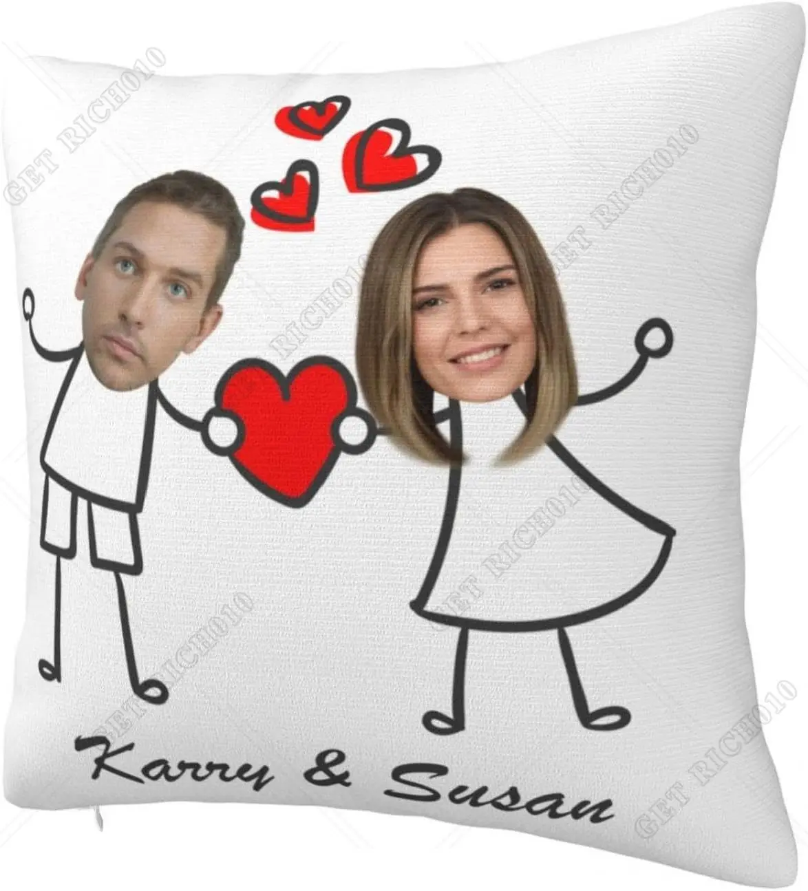 Custom Personalised Valentines Day Pillow Cover 1PC Decorative Throw Pillow Case Gifts for Boyfriend Girlfriend Couple Gift