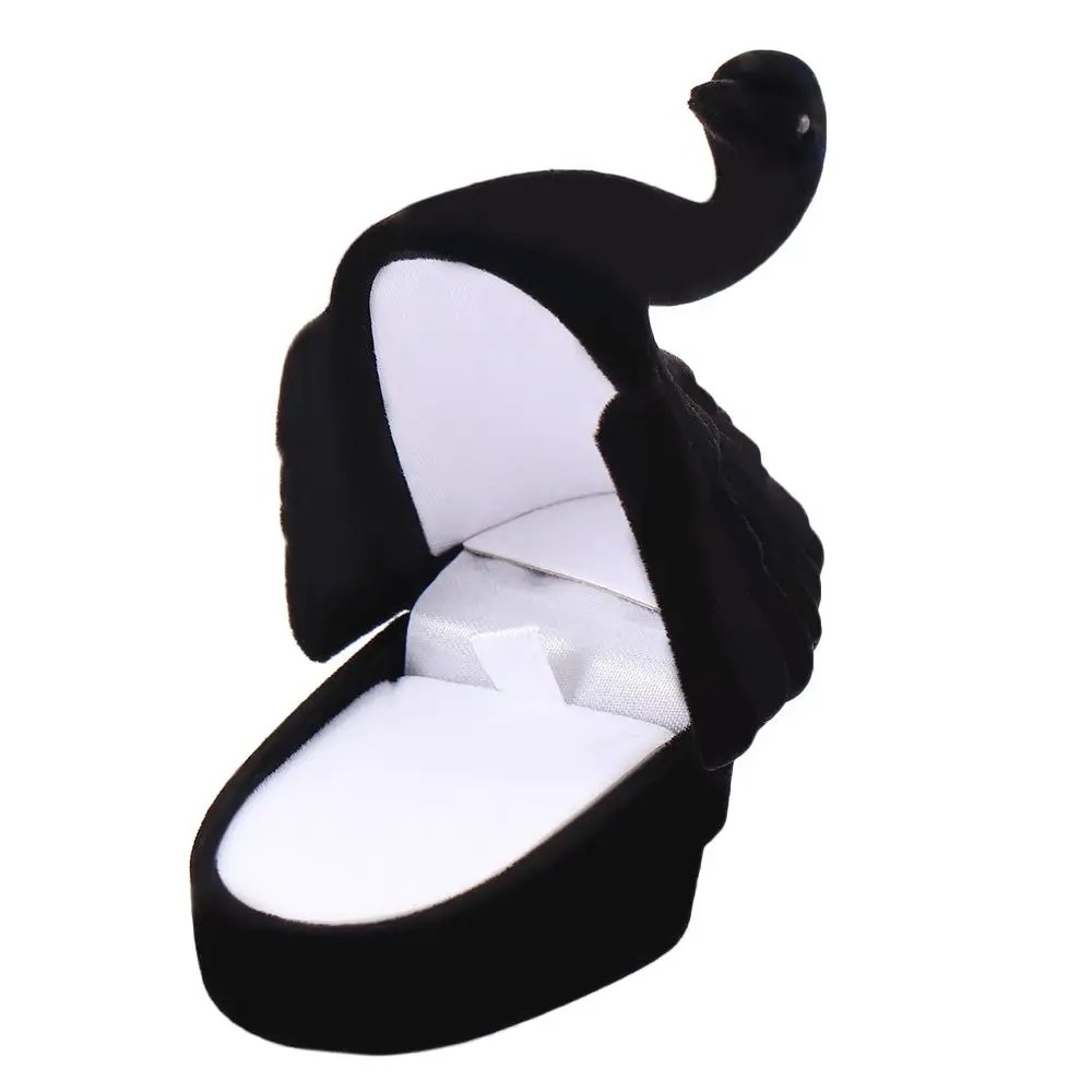 Hot Newest Display Gift Case Velvet Earring  Box Velvet Swan Box Ring  Box Necklace Box