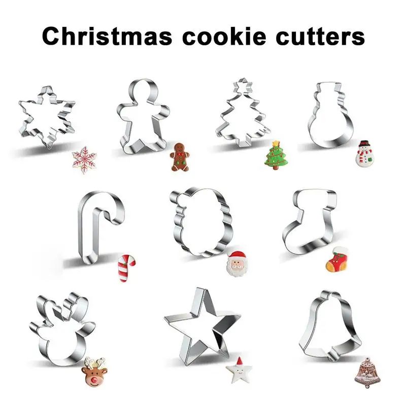 Cookie Cutter Set Star and Deer Cutters Molds Stainless Steel Baking and Shaping Cutters for Christmas DIYs Making Bread Biscuit