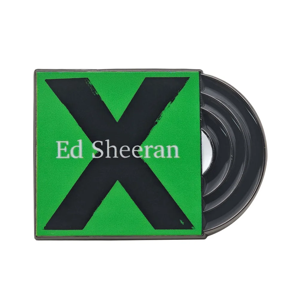 Ed Sheeran X Album Brosche Multiply Green Pop-Musik-Star-Fan-Anstecknadel Vinyl-Schallplatten-Abzeichen Britischer Sänger Schmuck Geschenk für Fans – Detail 5
