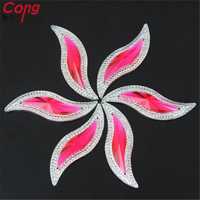 2 hole Sew On 10pcs 15*50mm Big S Shape AB Color Resin Rhinestones Flatback Stones And Crystal For Garments Crafts Accessories