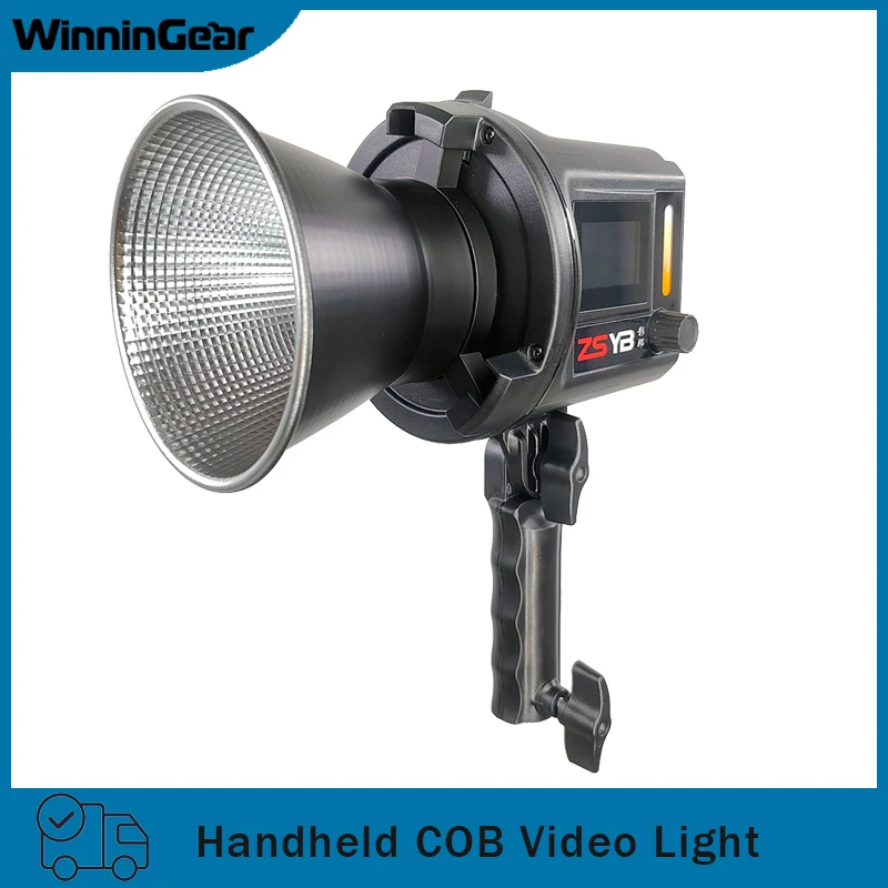 

80W Portable Handheld LED Video Fill in Light COB Bi-color Photographic Light With NP-F Battery Plate Reflector