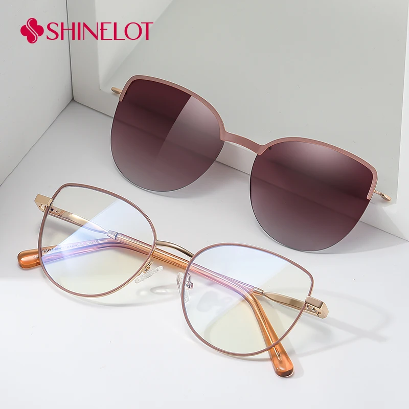 

85020 College Girls Dual Purpose Clip on Sunglasses Magnetic Sun Glasses Polarization Female Shades Birthday Eyewear Gift