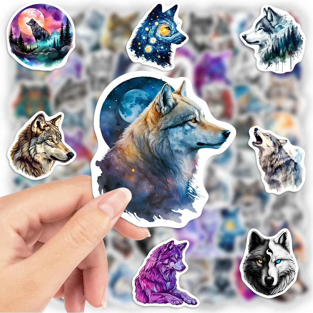 Autocollants d'art de loup esthétique, décalcomanie imperméable pour scrapbooking, journal indésirable, journaux, ordinateur portable, bagages, décoration HI, jouets cadeaux de bricolage