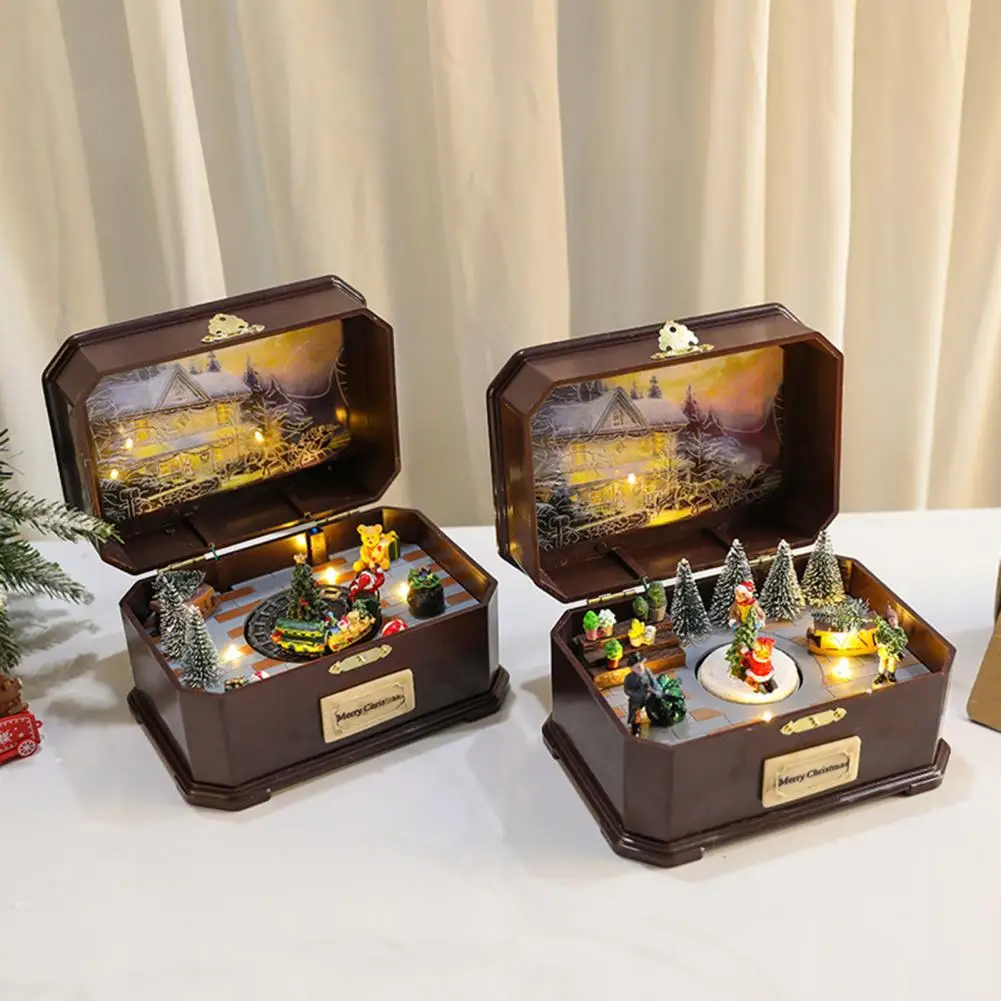 

Music Box Delicate Attractive Reusable Christmas Home Decorations Music Box for Gift Xmas Musical Box Christmas Music Box