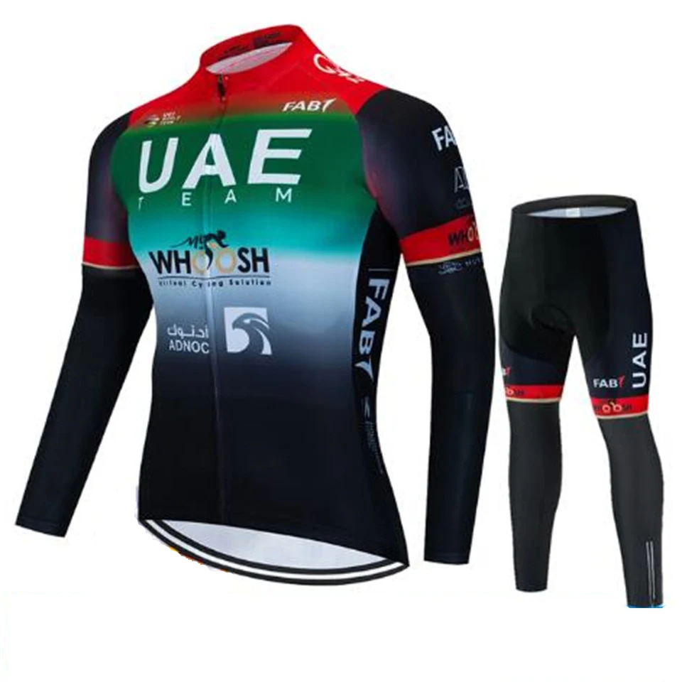 Uae فريق الخريف الدراجات جيرسي مجموعة دراجة ملابس رياضية MTB مايوه Ropa Ciclismo الطريق دراجة موحدة طويلة الأكمام Bicicleta الملابس