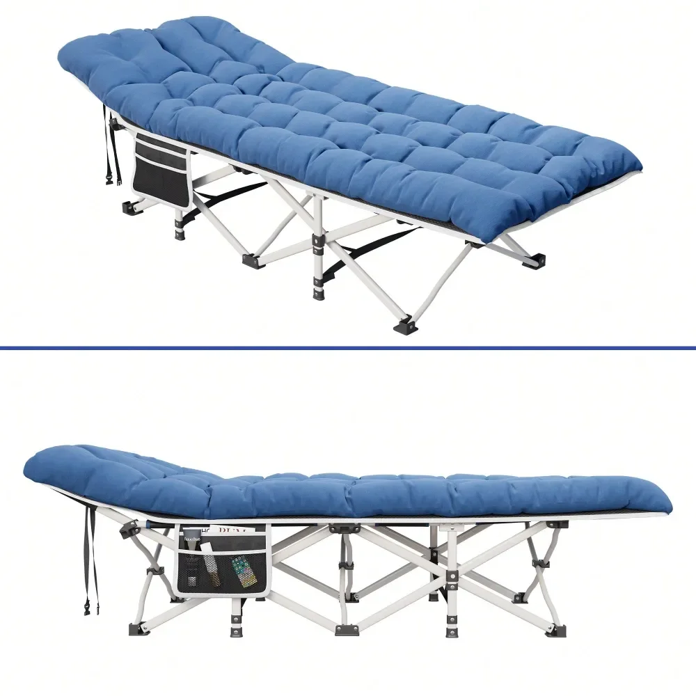 

Cot With Mattress Portable Lounge Chair Outdoor Folding Cot Heavy Duty 575 LB Capacity 1200D Oxford With Carry Bag Travel Camp