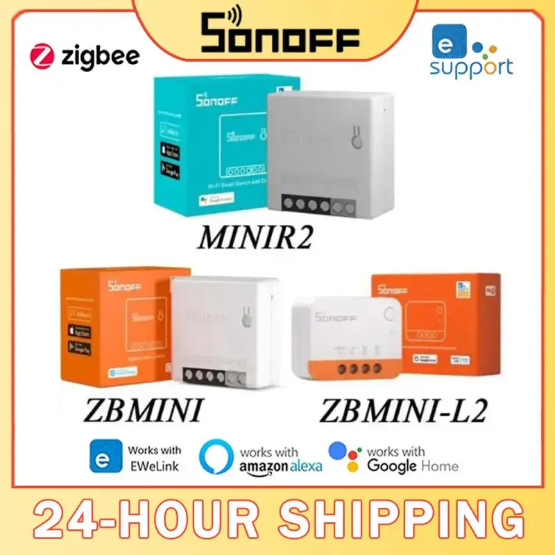 

Смарт-переключатель SONOFF MINI R2/ZBMINI/телефон с голосовым управлением, смарт-переключатель Zigbee/WiFi, работает с Alexa eWelink Google Home