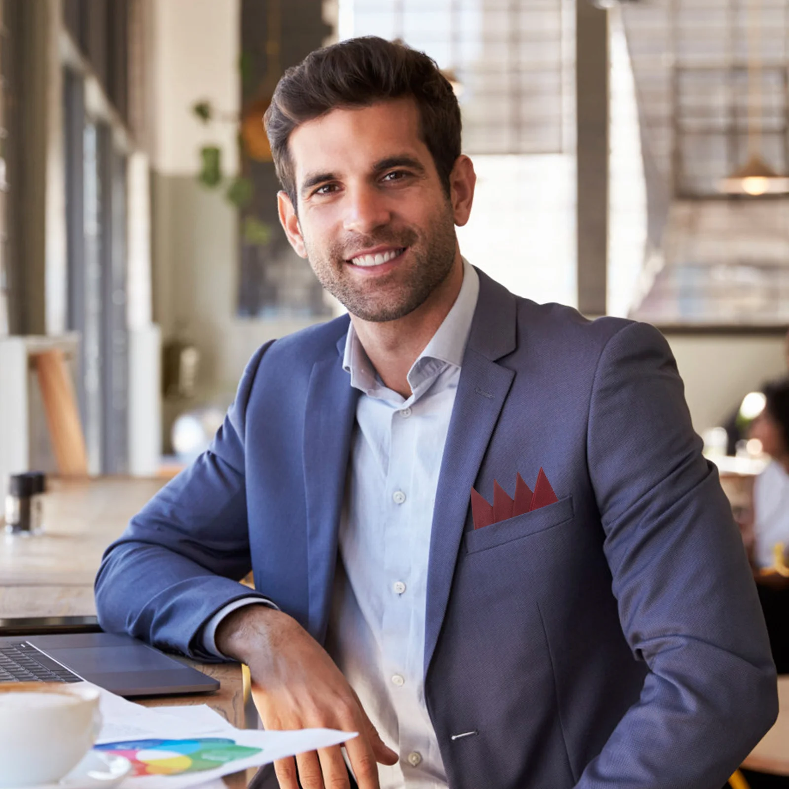 4Pcs Fiber Suit Handkerchief Men's Pocket Square Pre-Folded Dress Accessory for Wedding Party Graduation Decorative