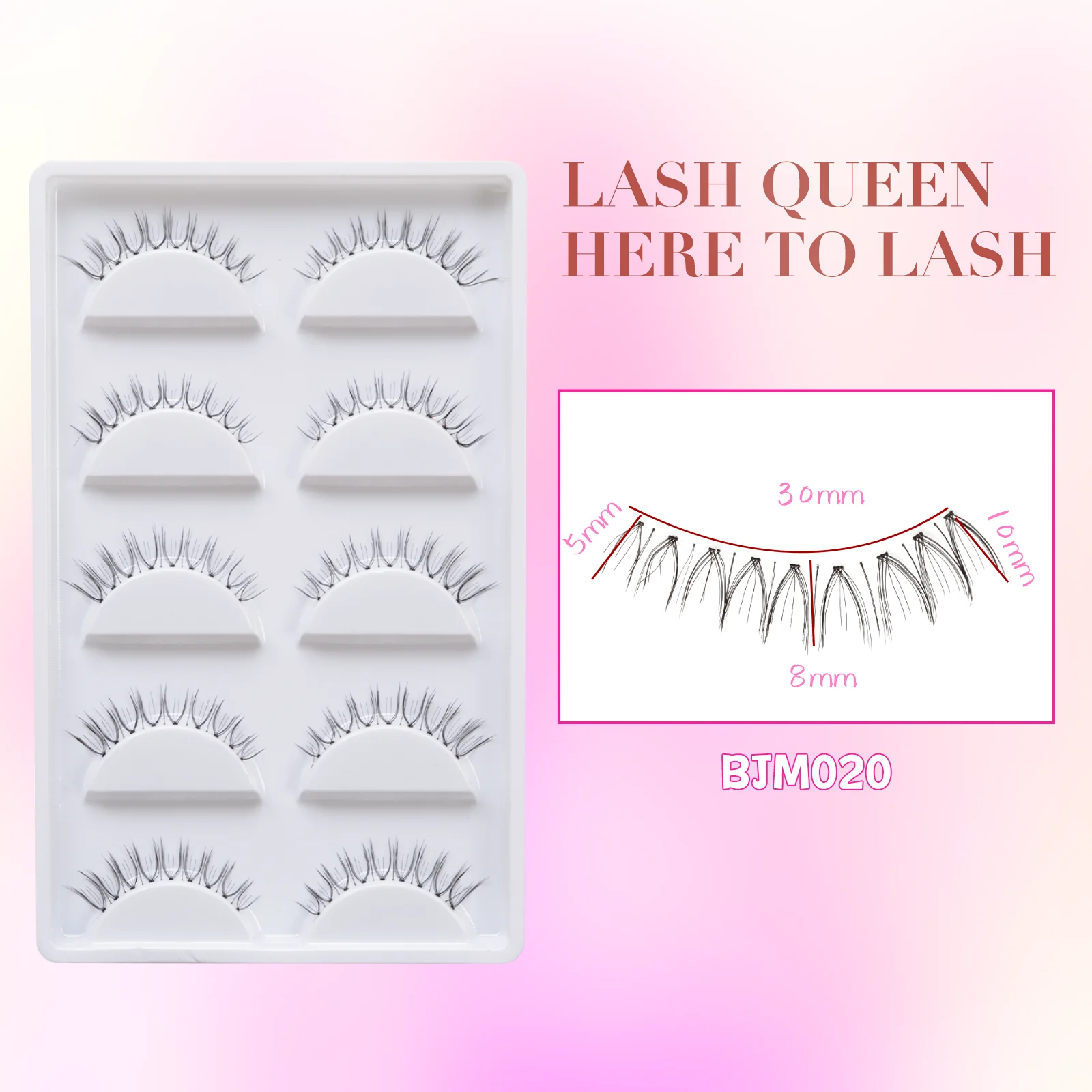 5 paires de cils Cosplay cils Extension Lolita faux cils fée japonaise Lolita doux cils outils de maquillage des yeux