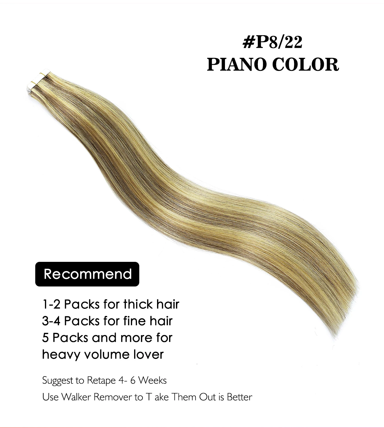 テープでヘアエクステンションストレート 100% 人毛レミーブラジリアンヘアブロンドスキンダブル横糸接着剤ナチュラルヘアエクステンション