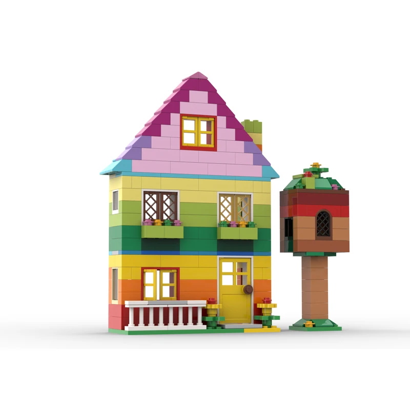 254 قطعة من مكعبات البناء الكلاسيكية للمنزل والشجرة MOC لعبة بناء عيد الميلاد هدية تعليمية لحل المشكلة #2