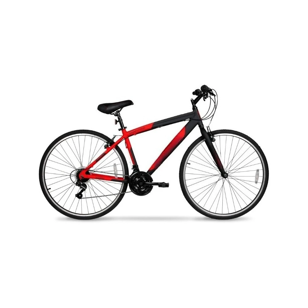

700c Spin Fit Hybrid Bike, Adults Ages 14+ Years, Black and Red