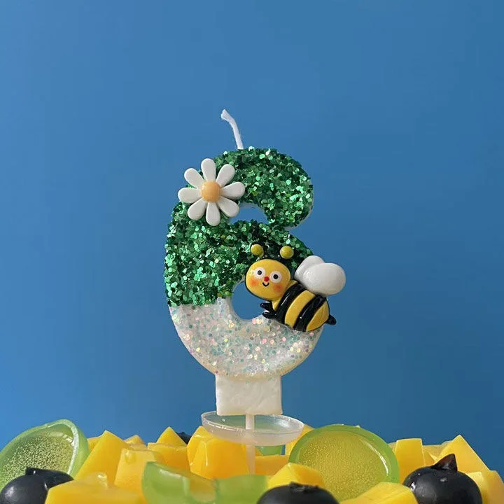 4x7.5cm Bee Creative Digital Candle Cake Birthday Decoration Candle Party Dessert Ambient Decoration