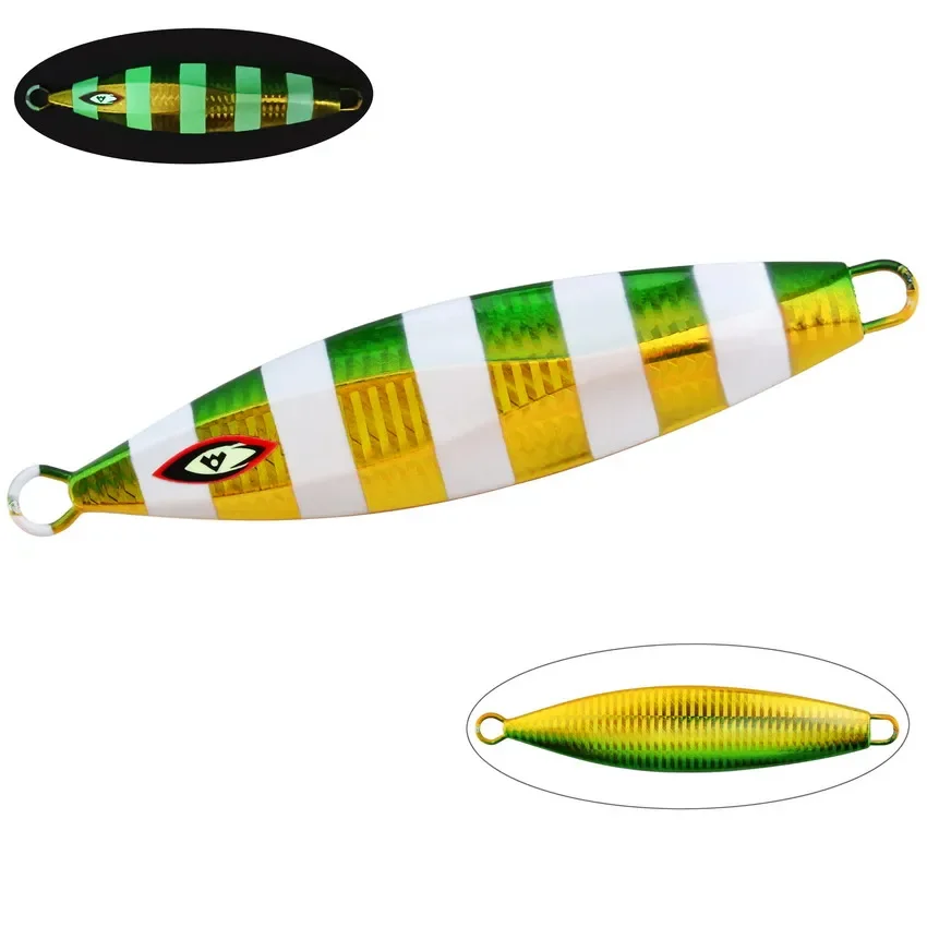 NONE Langsam Jigging Metall Jigs100g 150g 200g 250g 300g Shore Jigging Künstliche Harten Köder Leuchtende Löffel angeln Lockt 6
