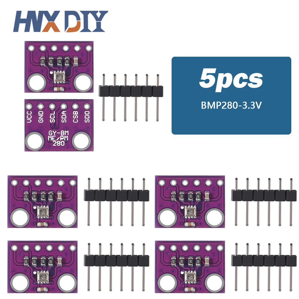 Módulo Digital de piezas BME280, Sensor de presión barométrica de temperatura para Arduino BMP280, BME280-3.3 de 1 a 10 BMP280-3.3V