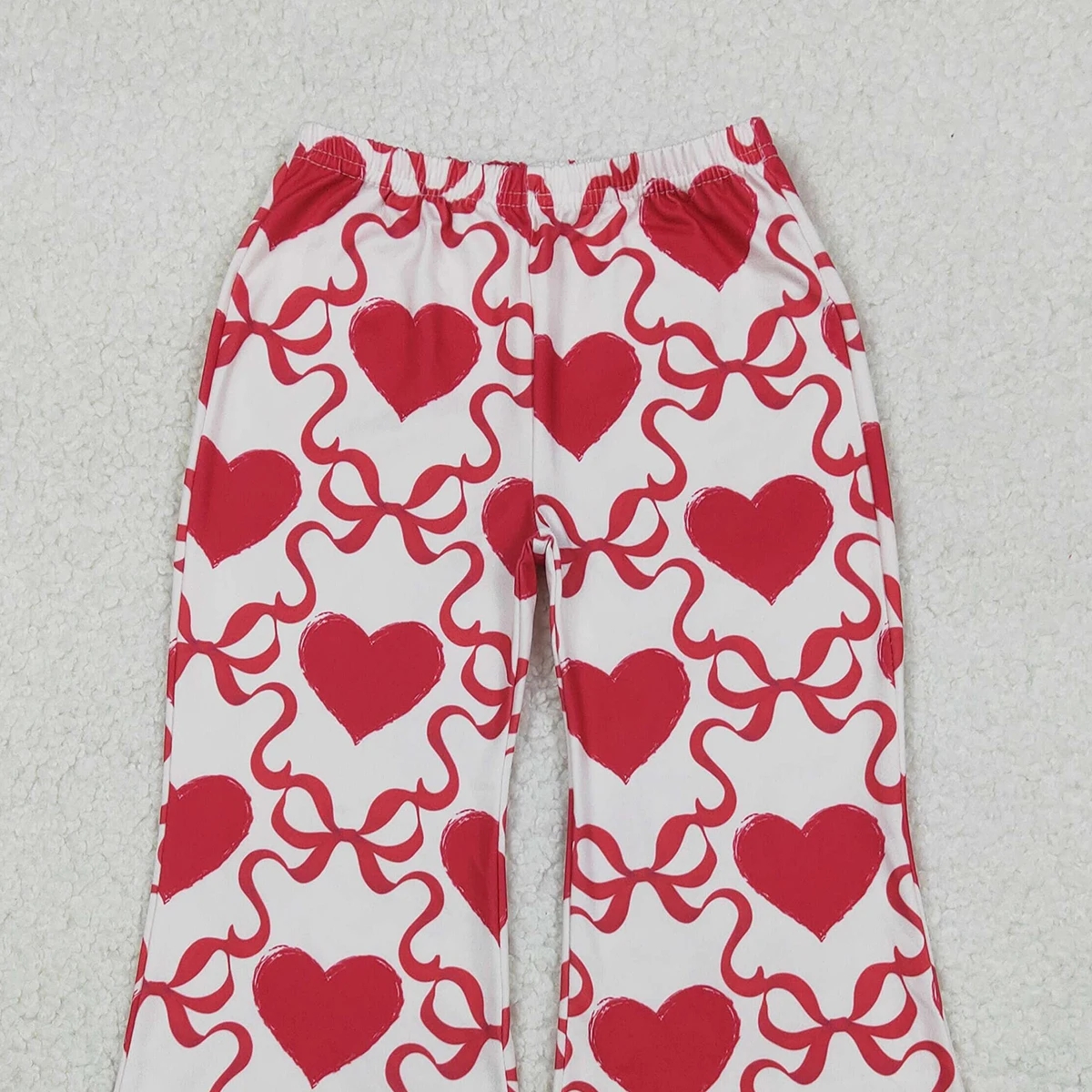 Z1020-09 P0895 ملابس خريفية للأطفال سراويل سفلية على شكل جرس مطبوعة على شكل قلب لعيد الحب #2
