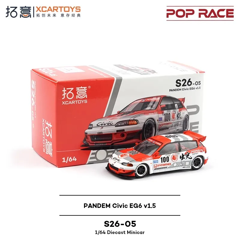 Toy Car PopRace Xcartoys Pandem Civic EG6 v1.5 1:64 (Metal