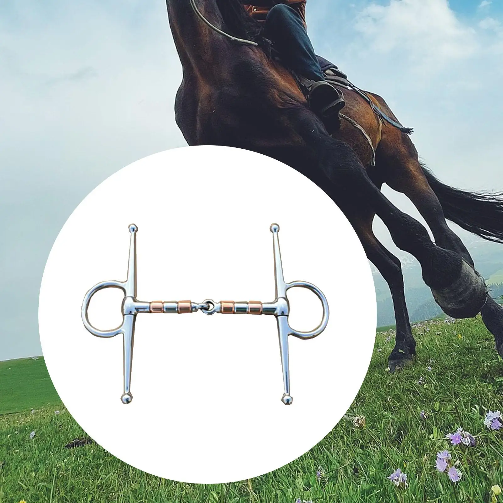 Horse Bit Harness for Horses Loose Rings Snaffle Equestrian Larger Rings Horse Chewing Jointed Mouth Bit Snaffle Bit Bridle Bit