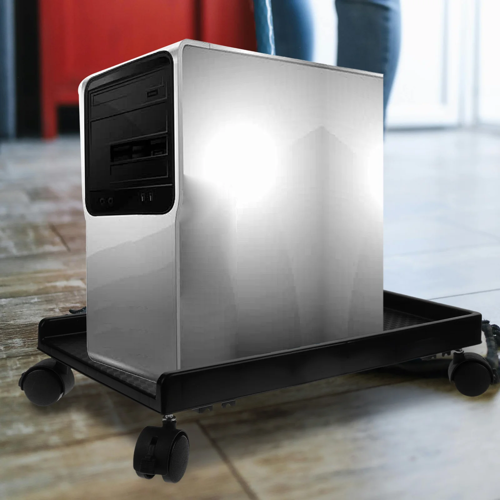 Computer Host Bracket Tower Stand under Desk Riser Reusable Case Adjustable The Desktop Plastic CPU Floor Movable