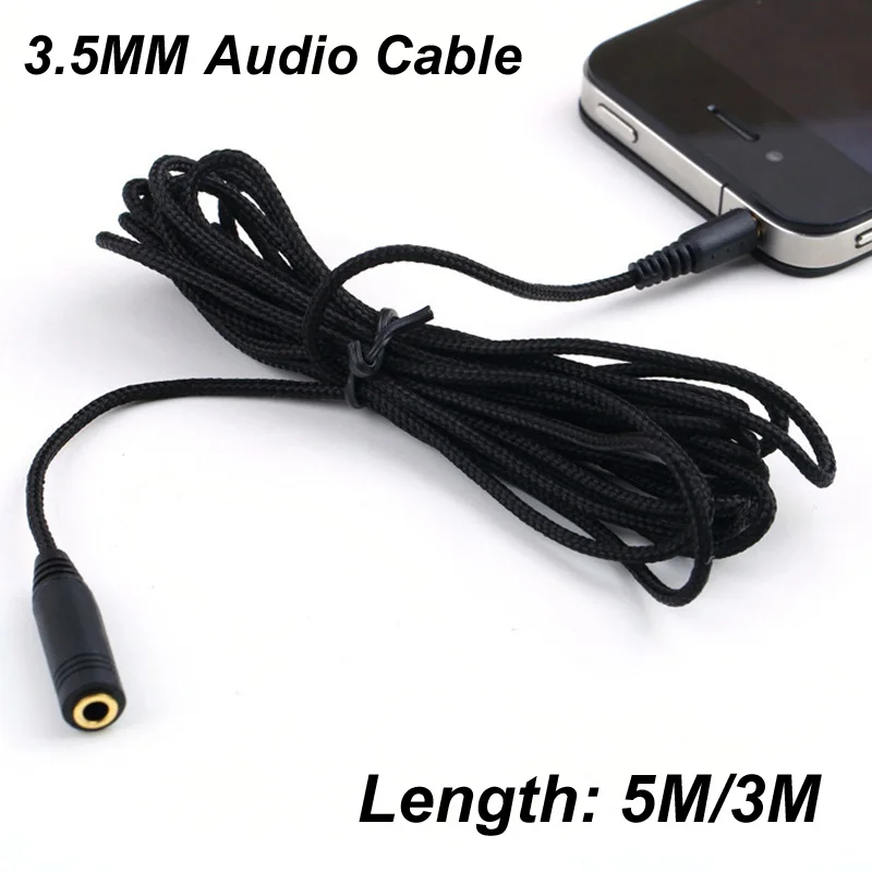 

Headphones Extension 3M/5m Wired Audio Cloth Cable AUX Car 3.5mm Jack Speakers Male-Female Interface Phone Sound Adapter