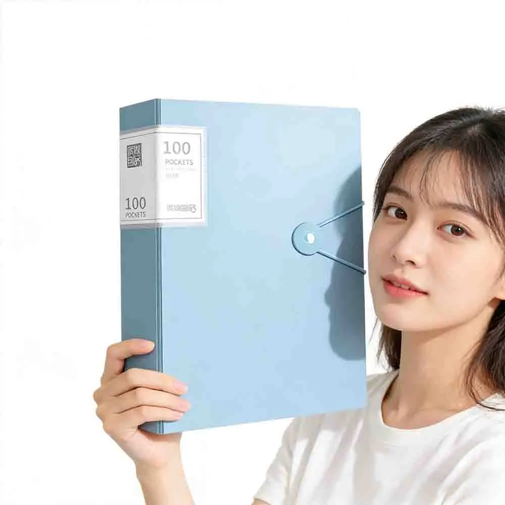 

Папка для документов А4, минималистичная, пластиковая, для организации документов, портативная, канцелярская, офисная, на 100 карманов, большая вместимость, школьная папка