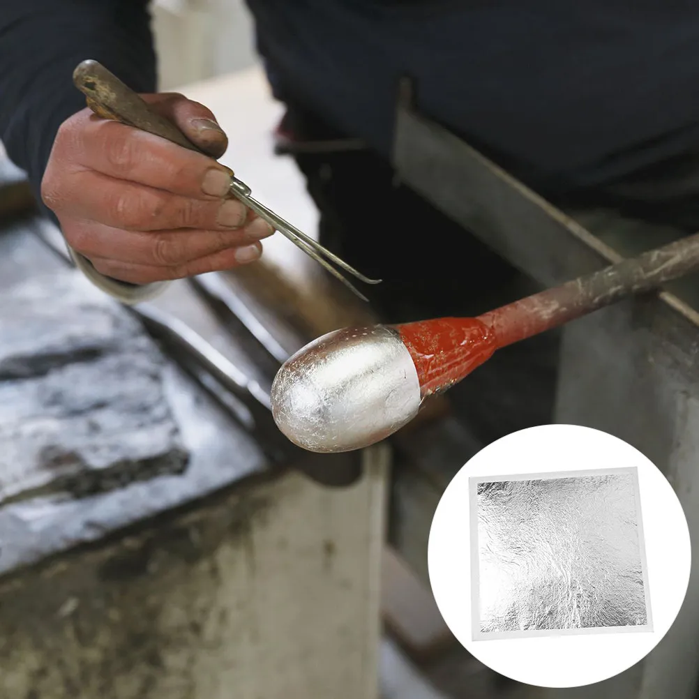 

200 шт. серебряных фольгированных листов (неедиственные) для декоративно-прикладного искусства, дизайна интерьера, DIY-проектов и рукоделия