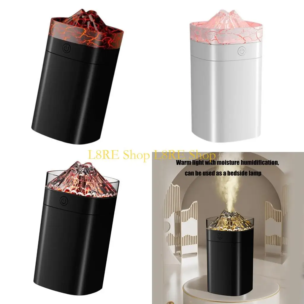 L8RE Portable Mini Volcano Humidifier 300ml Small Humidifier Cooling Mist Desktop Humidifier for Baby Bedroom Travel Office