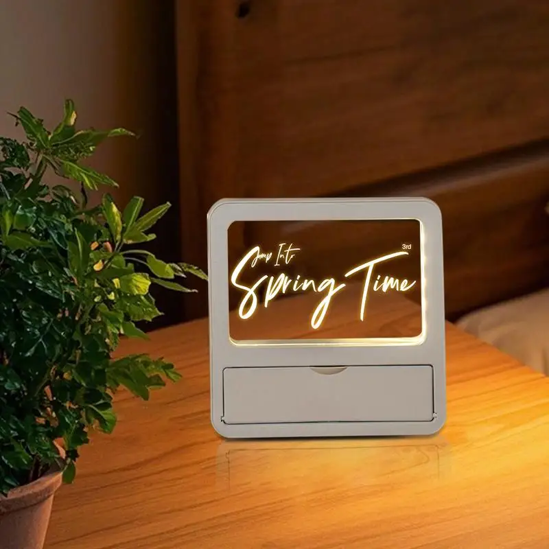 Dry Erase Board Reusable Drawing Tablet Wtih Pencil Holder Multi-purpose Notebook Desktop Decor For Bedside Bedroom Studio