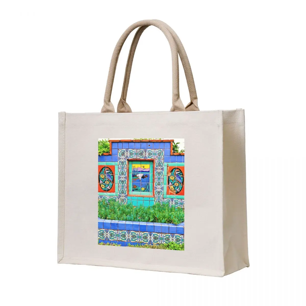 

Catalina Island Public Restroom Tiled Planter Tote Bag Reusable bags shopping bag tote bag men's
