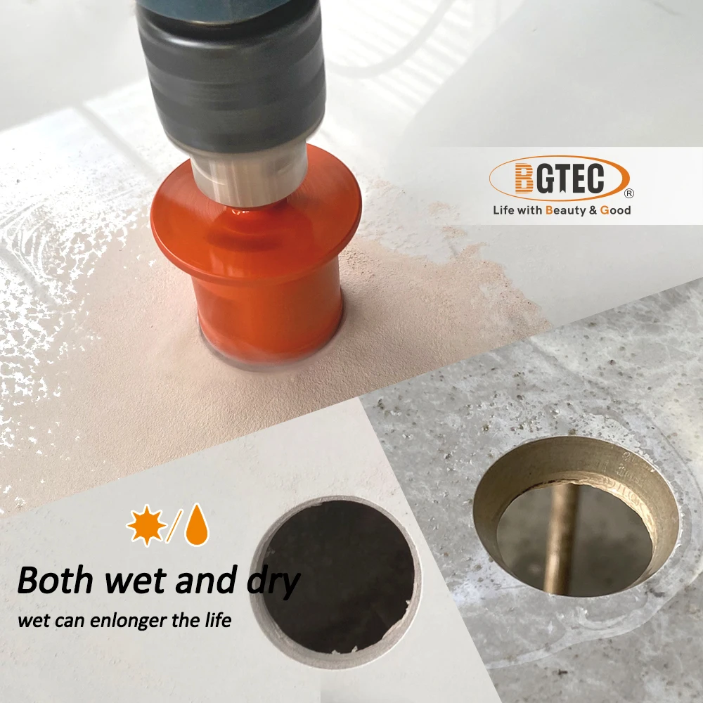BGTEC 1pc Dia45x65mm punte di perforazione diamantate per marmo piastrelle di ceramica lavello da appoggio bacino d'acqua triangolo gambo trapano smerigliatrice
