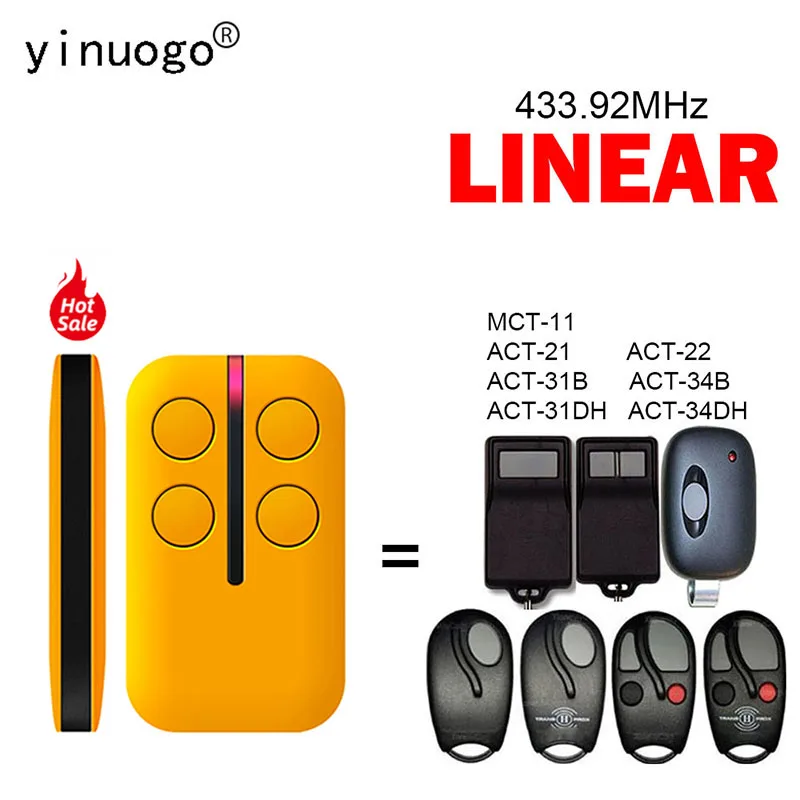 

LINEAR MCT-11 ACT-21 ACT-22 ACT-31B ACT-34B ACT-31DH ACT-34DH Пульт дистанционного управления для открывания дверей гаража 433,92 МГц LINEAR Пульт дистанционного управления