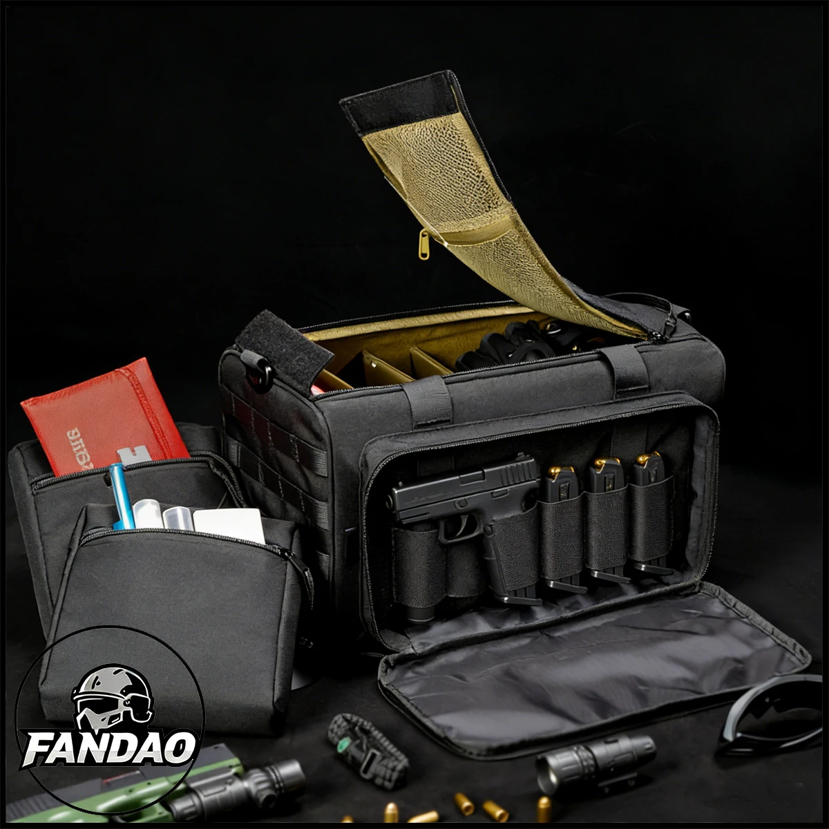 

Tactical Pistol Bag for Handgun Ammo Shooting 5+ Pistols Transport Range Bag for Military Training Range Shooting Handbag