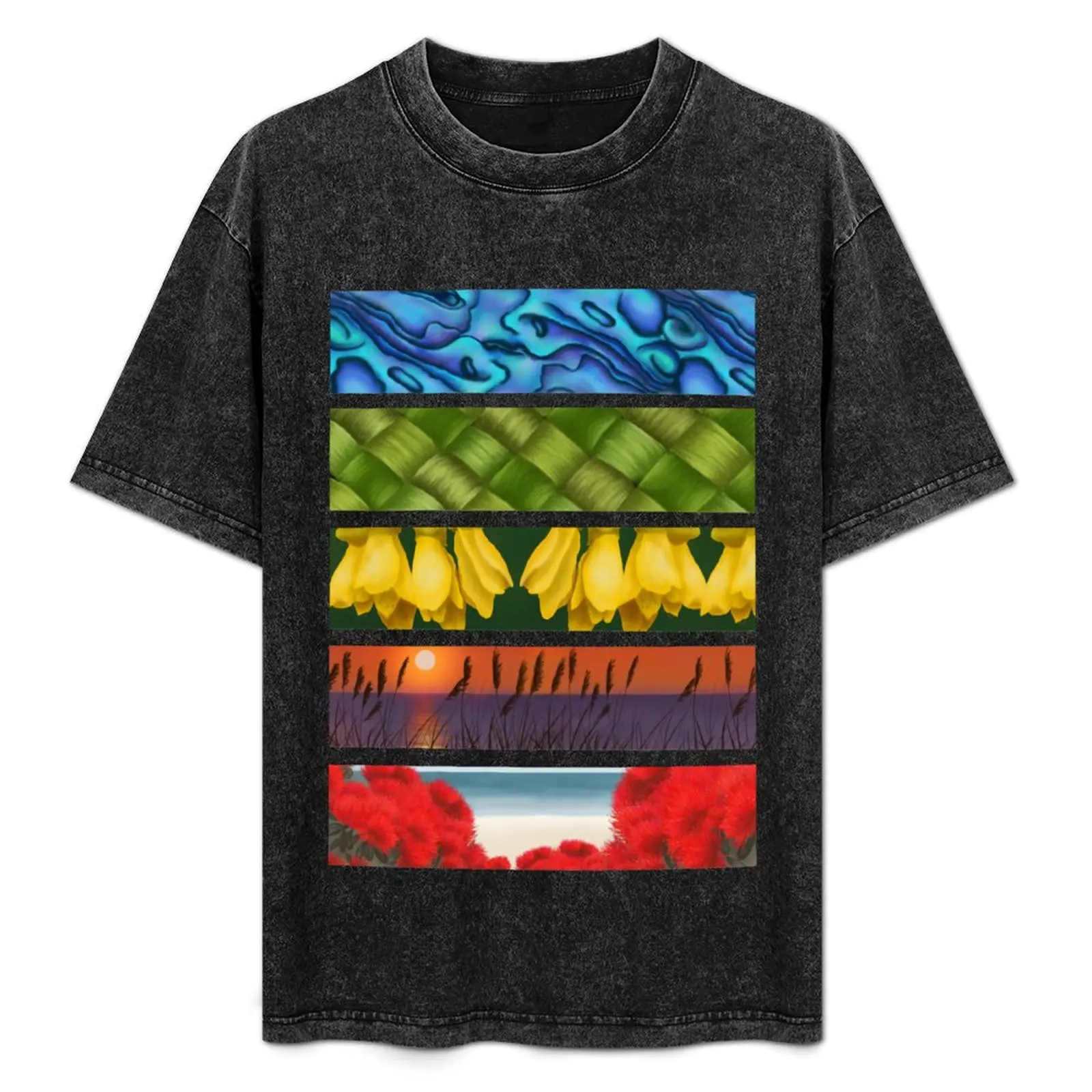 

Kiwiana Rainbow T-Shirt Urban Casual Loose Fit Tee