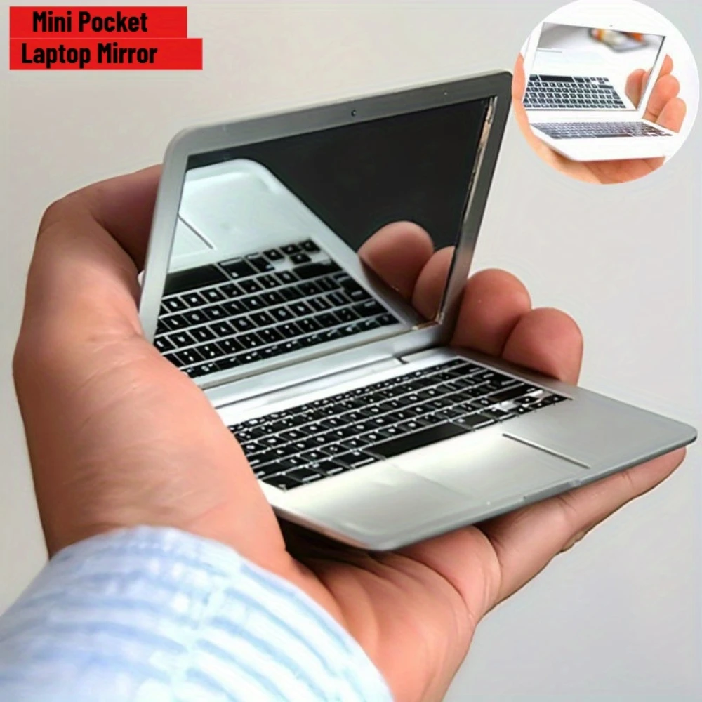 Portable Foldable Mirror for Laptop, Mini Pocket Travel Mirror, Compact Grooming Accessory, Durable Plastic No Battery