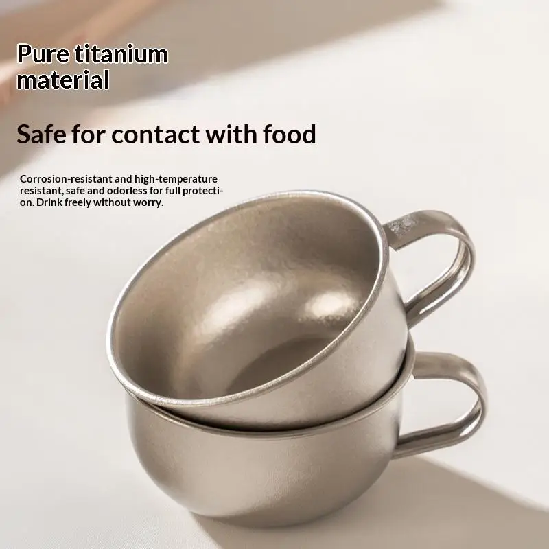 80ml/220ml Camping Water Cup Pure Titanium Portable Tea Coffee Cup Outdoor Kitchen Equipment Mountaineering Cups