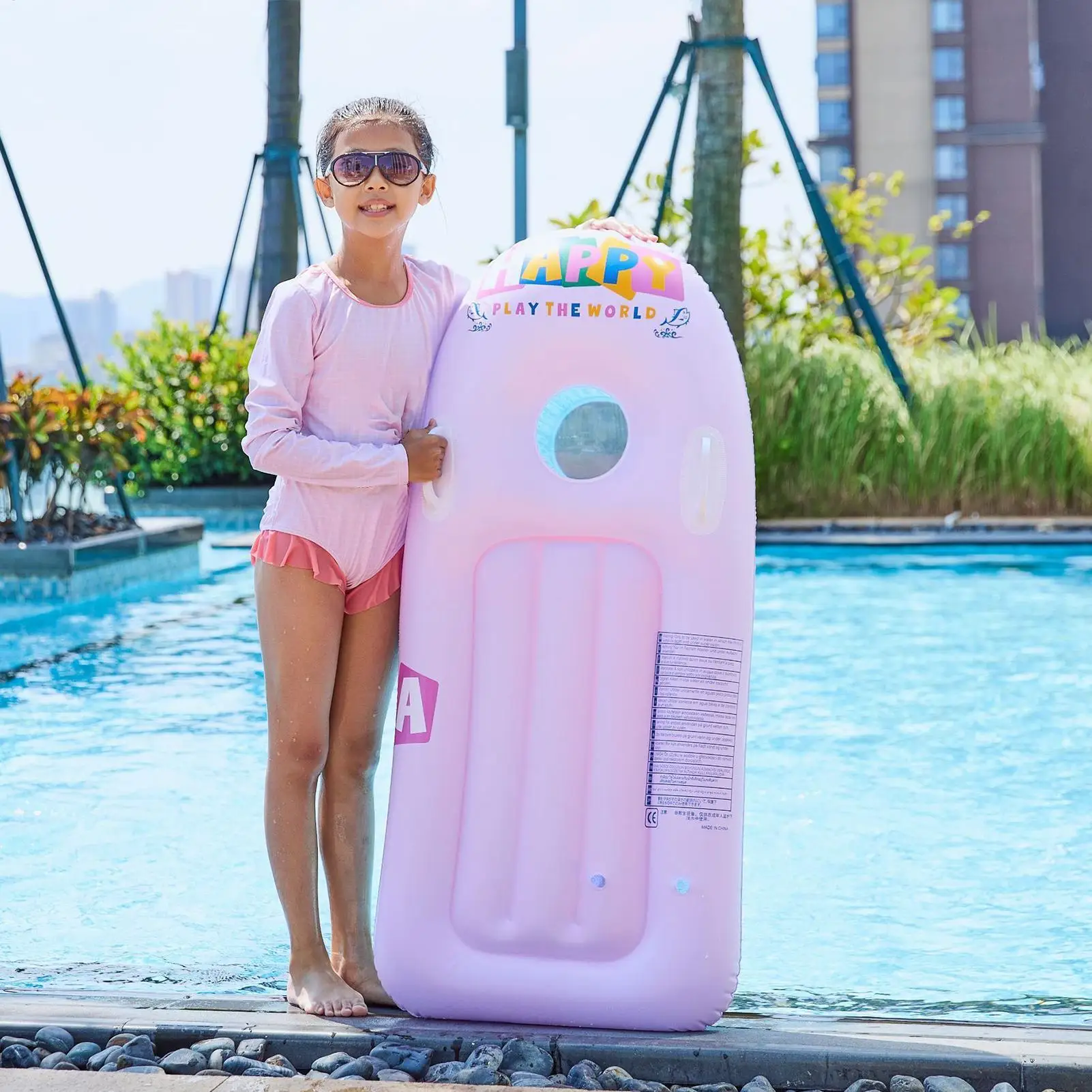 Flotteurs de piscine gonflables pour enfants, tapis de chaise longue en Pvc, radeau, jouets flottants pour jardin, fête en rivière