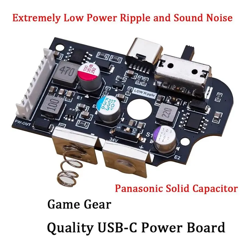 Exquisite-2X USB-C Power Board Replacement PCB Board Power Switch Motherboard High Quality Accessory For SEGA Game Gear GG Conso view 3