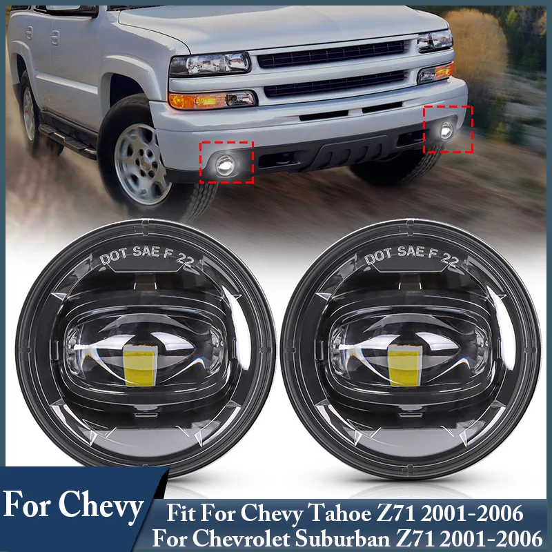 

Car Accessories 2Pcs LED Fog Signal Lamp LED Fog Lights Assembly Fit For Chevy Suburban 1500 Z71 2004-2006 / Tahoe Z71 2003-2006
