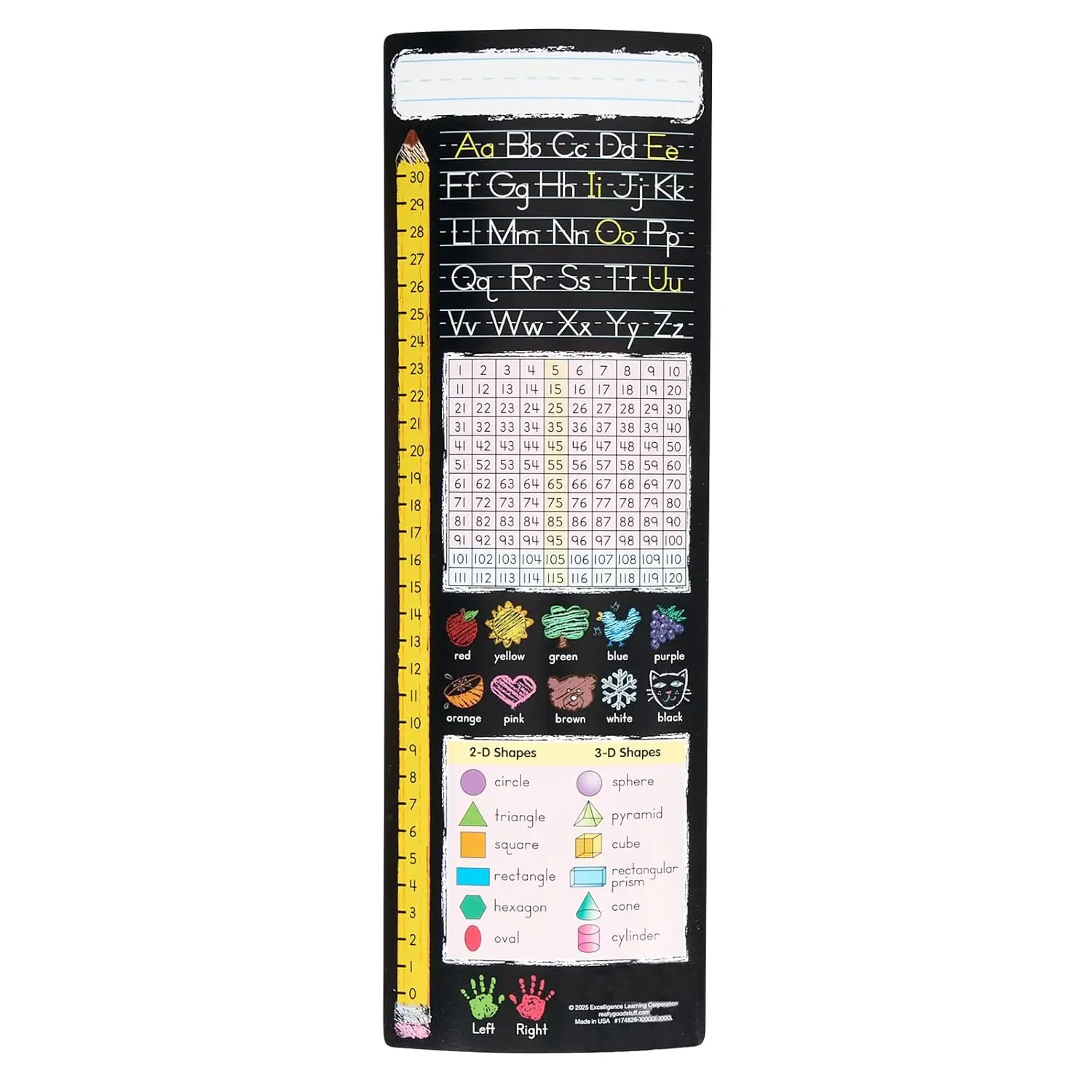 

Настольные помощники в вертикальном стиле для классной доски, самоклеящийся виниловый набор из 24 штук — основные цвета для организации