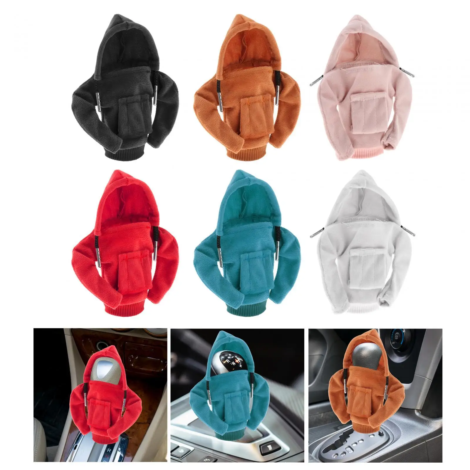 Car Gear Shift Knob Cover Funny Hoodie Sweatshirt Dutch Velvet Protector Sleeve for Vehicle Interior Decoration