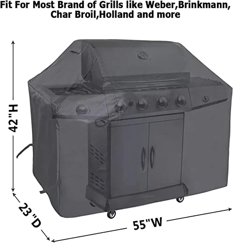 Universal BBQ Grill Cover Large Size, Waterproof Dustproof Heavy Duty Outdoor Cover, Rain Protector for Gas Charcoal Weber Grill