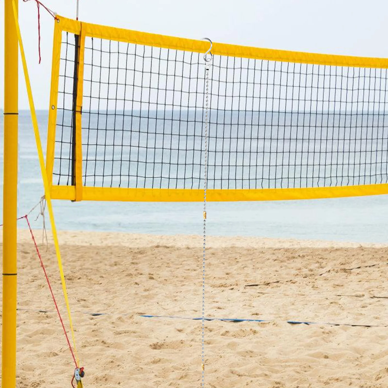 

2Pcs Volleyball Net Measure Chain Accurate Lightweight Durable Stainless Steel Referee Tool Stylish Design Volleyball Net Chain