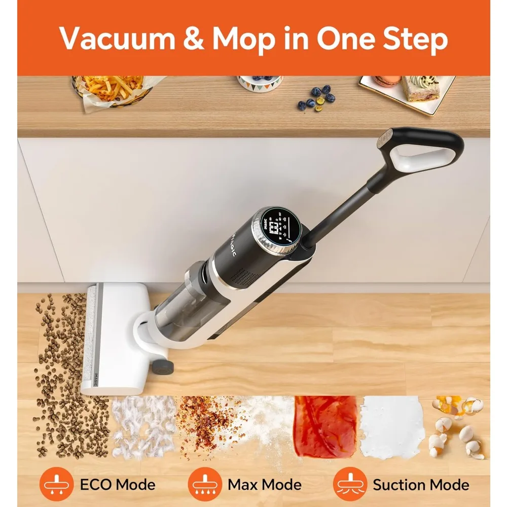Bezprzewodowy odkurzacz do pracy na sucho i mokro: uniwersalny, lekki mop do twardych podłóg i lepkich zabrudzeń