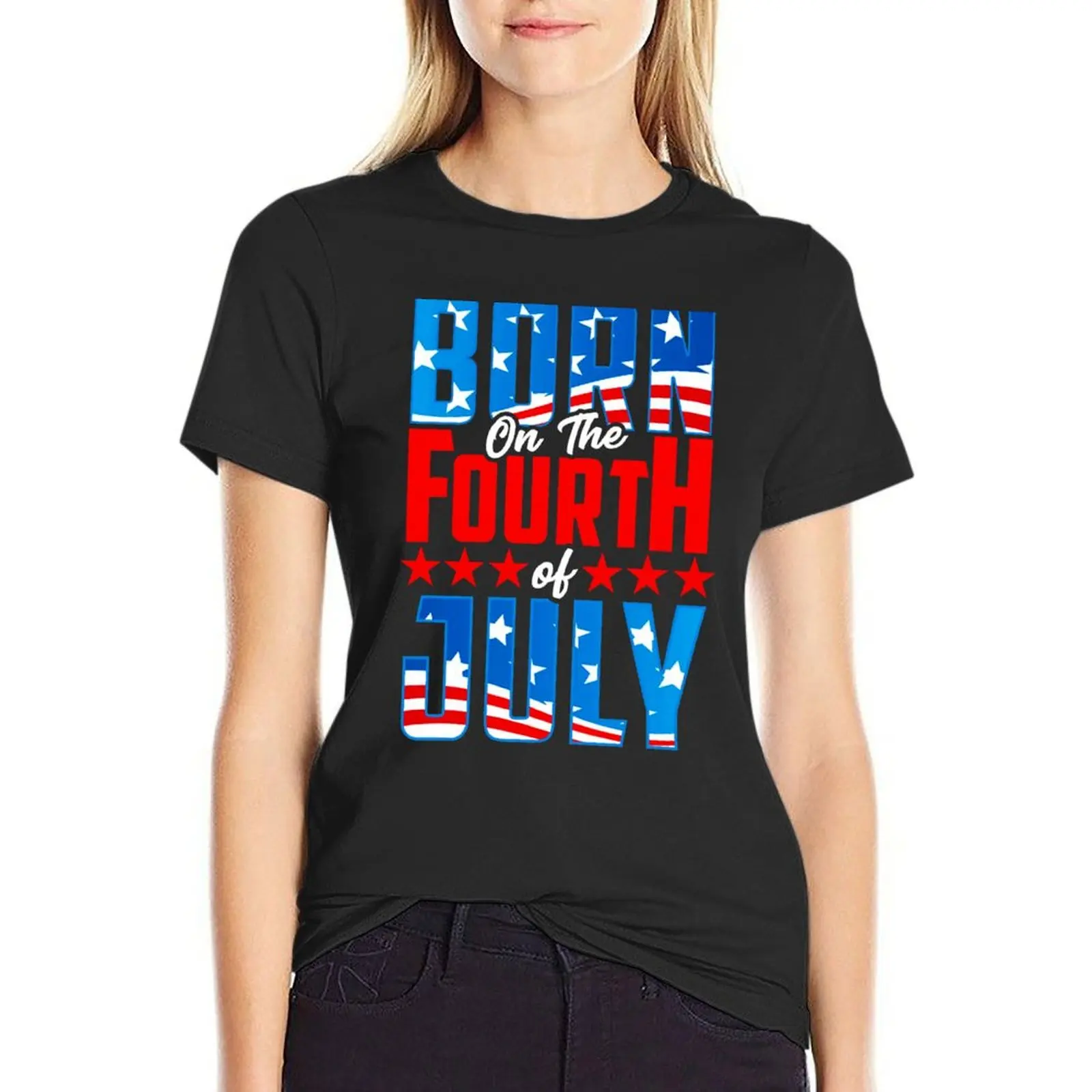 Birthday On July 4th Celebration T-Shirt Blouse kawaii clothes Woman T-shirts