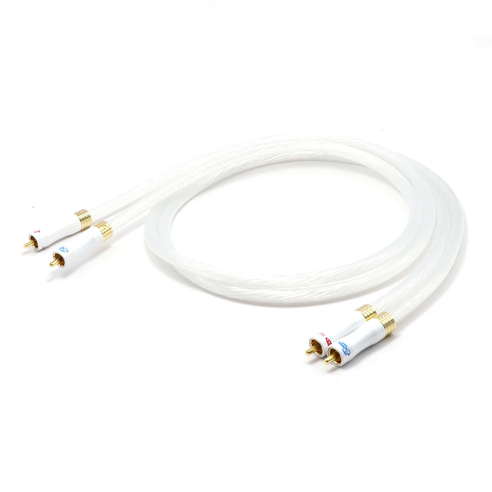

GZ-003 Preffair 5NOCC Single Crystal Silver-plated Wire-based Audio Cable Dual RCA Connection Audio Lotus Signal Cable
