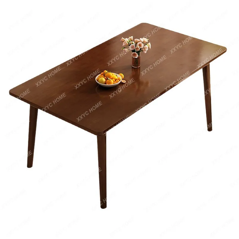 

TT Full solid wood dining table folding square table modern simple walnut telescopic rectangle