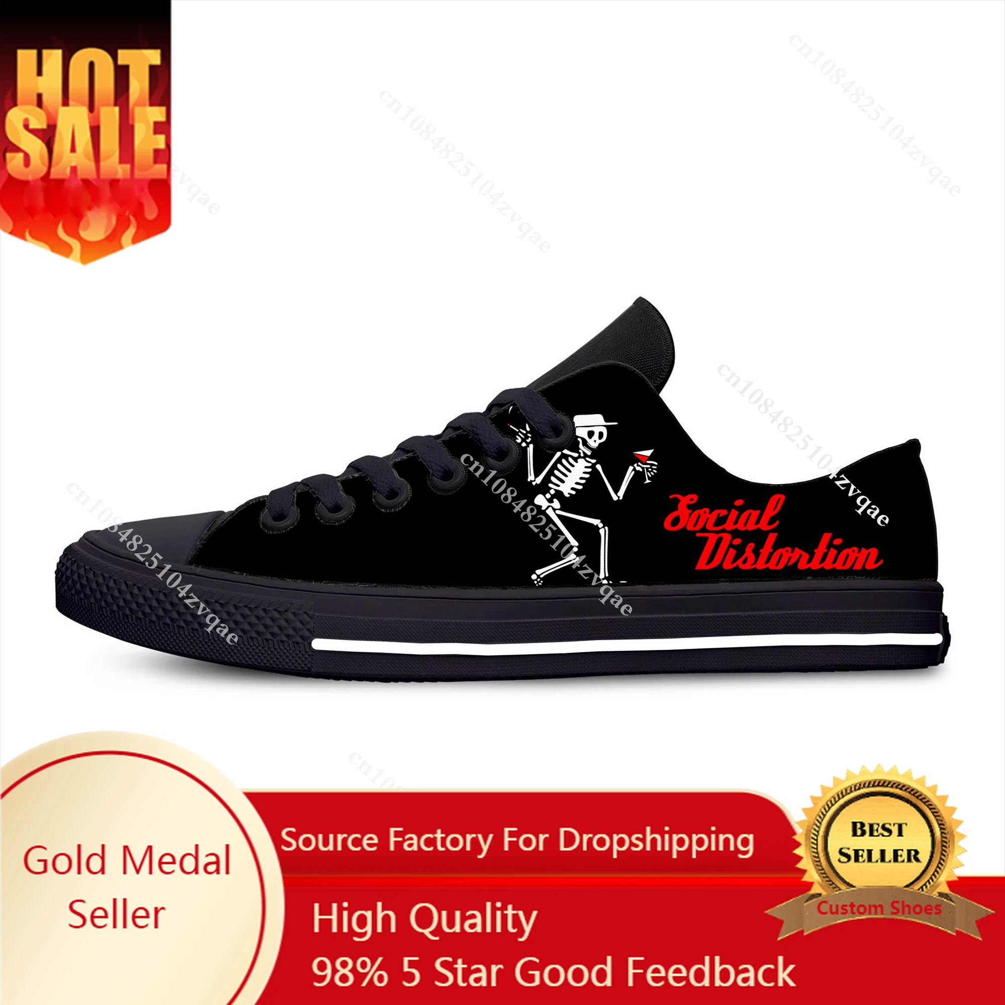 

Music Band Low Top Sneakers Social Distortion Mens Womens Teenager Casual Shoes Canvas Running Shoes 3D Print Lightweight shoe